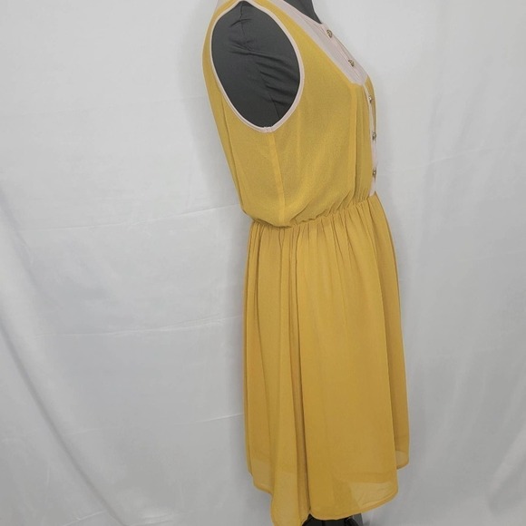 Unbranded Tank Sheer Mustard and Cream Dress - Picture 15 of 16